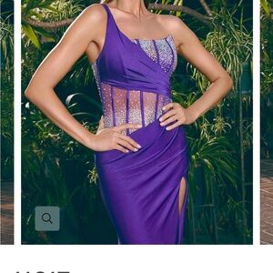 Elegant Purple One-Shoulder Dress